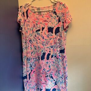 Lilly Pulitzer Short Sleeve Marlowe Dress Pelican Pink Head In Sand